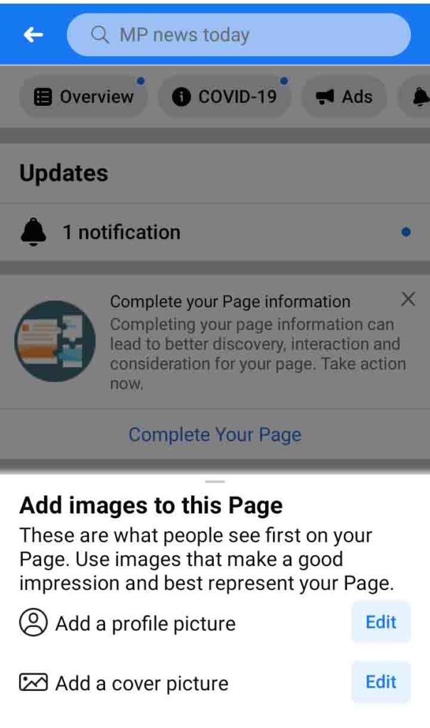 add a cover photo in facebook page