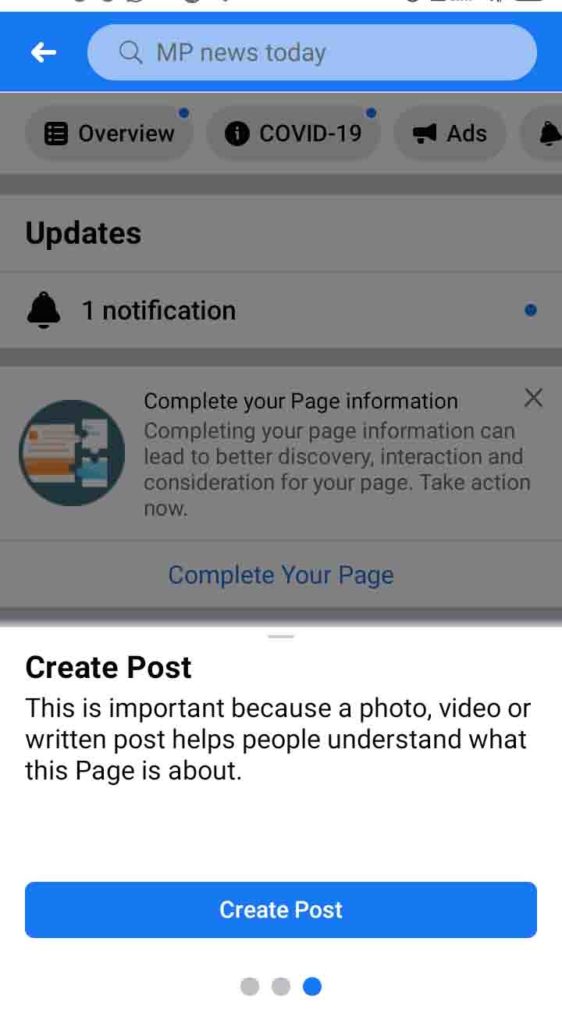upload post in your facebook page